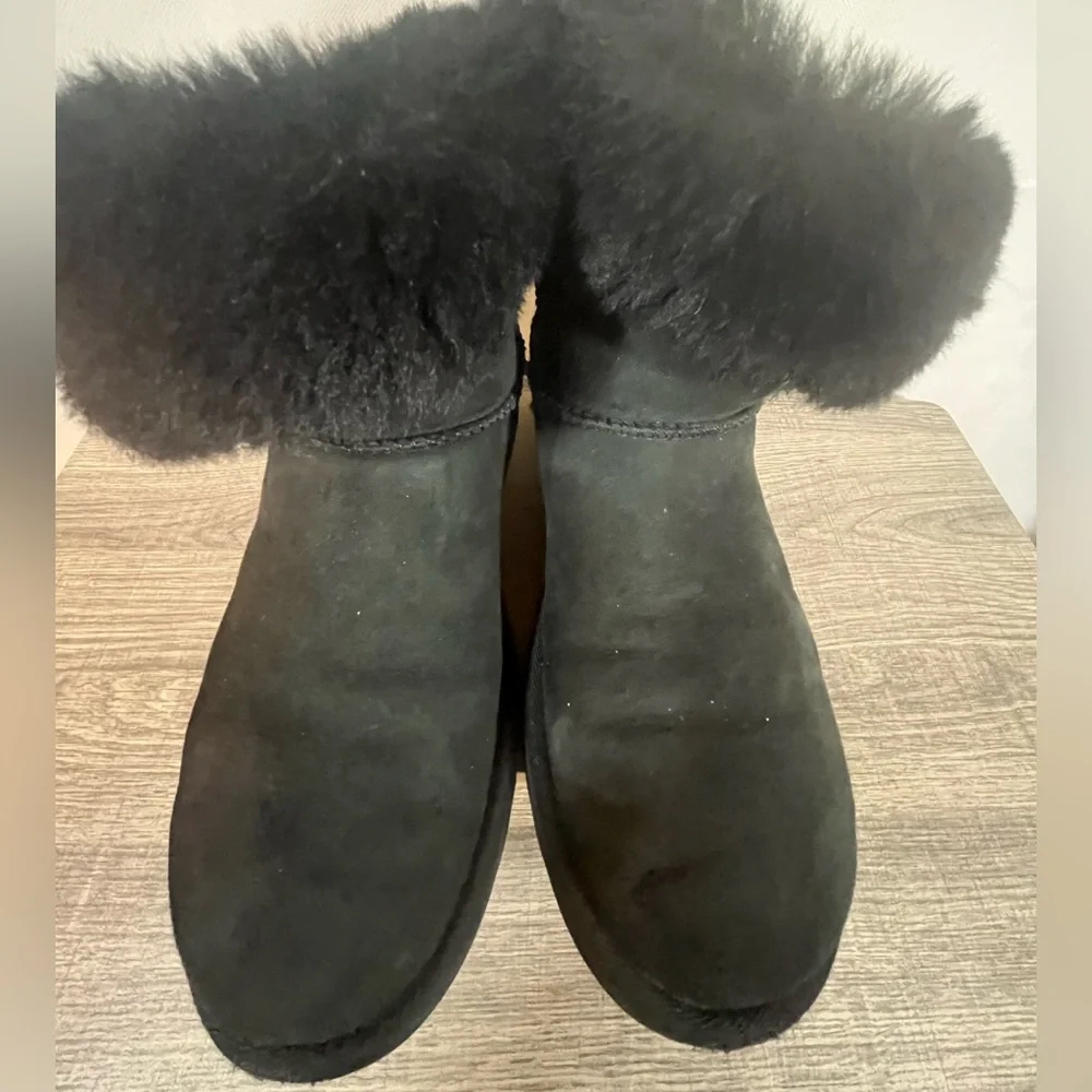 UGG Bailey Button Bling Crystal Black Boots